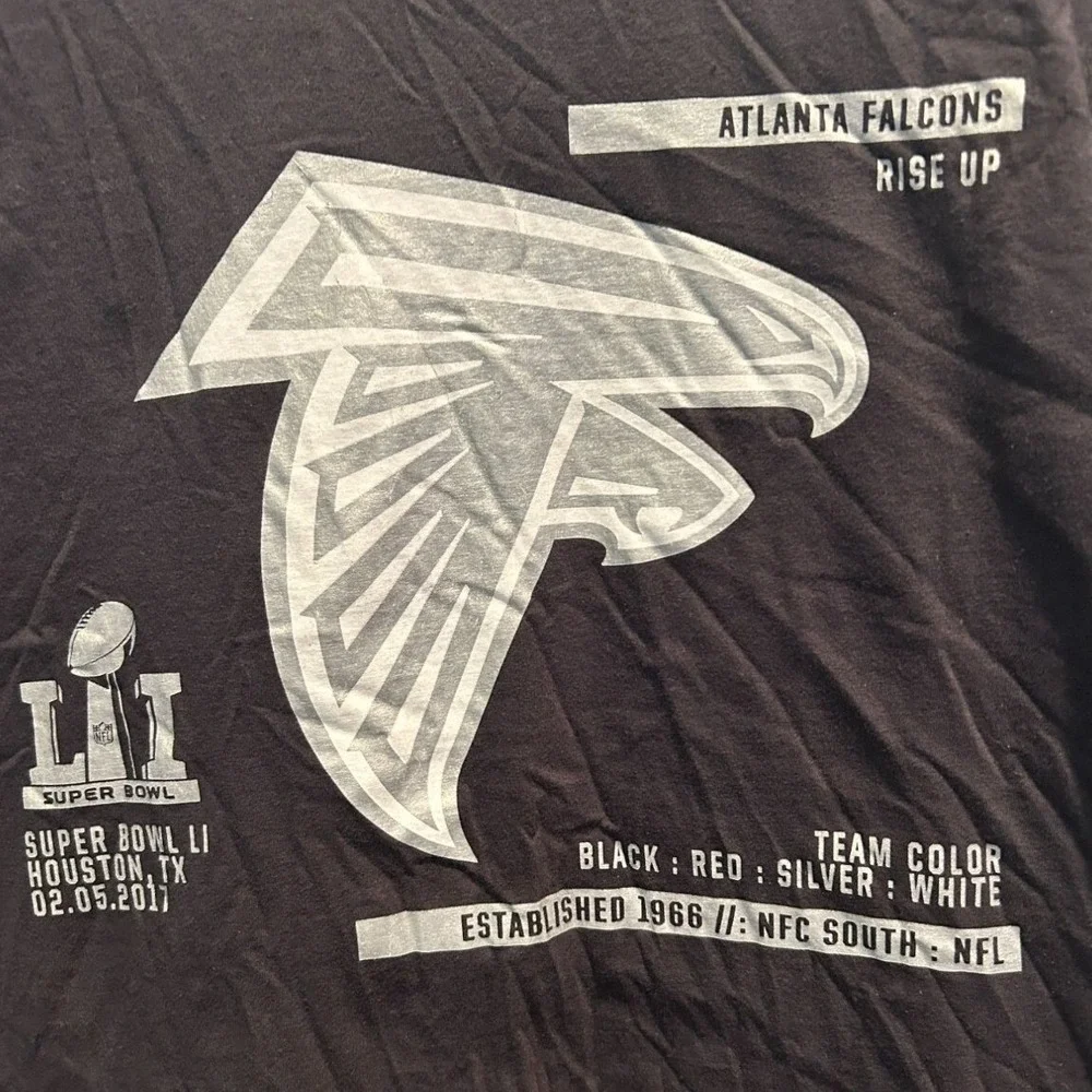 Nike Atlanta Falcons T-Shirt Large‎ Men's Black Super Bowl LI Graphic Tee 2017
